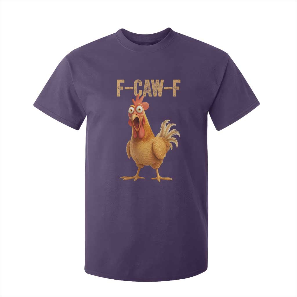 Funny F Caw F Chicken Meme Graphic T Shirt For Kid Hilarious Cartoon Poultry Humor TS02 Purple Print Your Wear