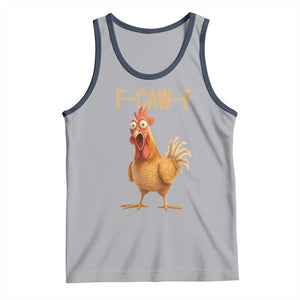 Funny F Caw F Chicken Meme Graphic Tank Top Hilarious Cartoon Poultry Humor TS02 Athletic Heather Navy Print Your Wear