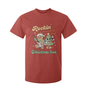 Groovy Christmas T Shirt For Kid Rockin' Around The Xmas Tree Groovy Gingerbread Man TS02 Red Print Your Wear