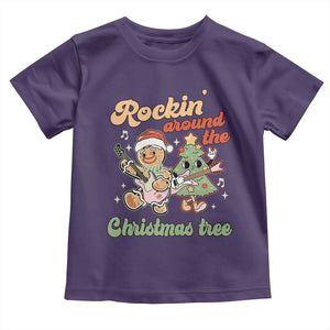 Groovy Christmas Toddler T Shirt Rockin' Around The Xmas Tree Groovy Gingerbread Man TS02 Purple Print Your Wear