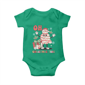 Oh Christmas Tree Retro Groovy Baby Onesie TS02 Irish Green Print Your Wear