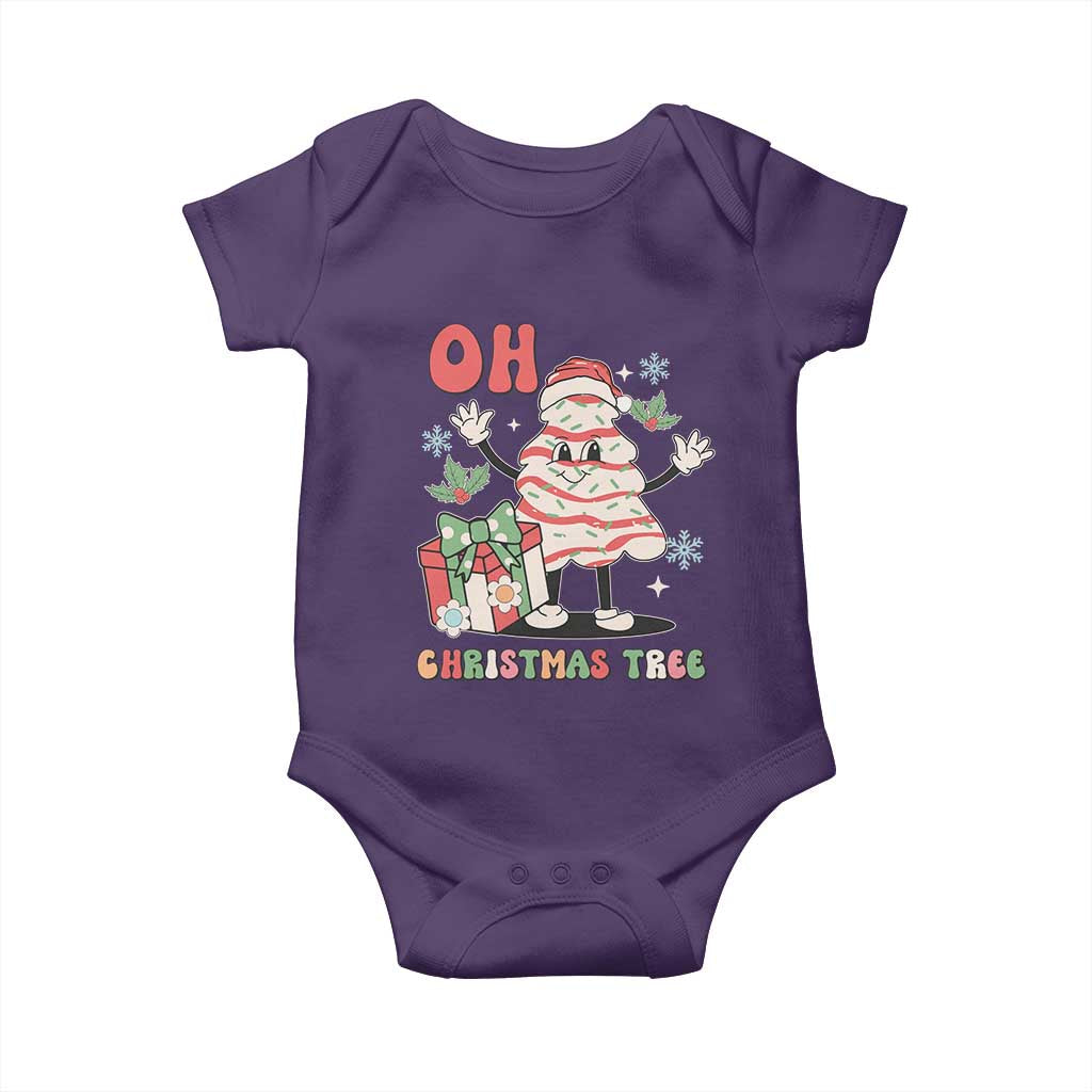 Oh Christmas Tree Retro Groovy Baby Onesie TS02 Purple Print Your Wear