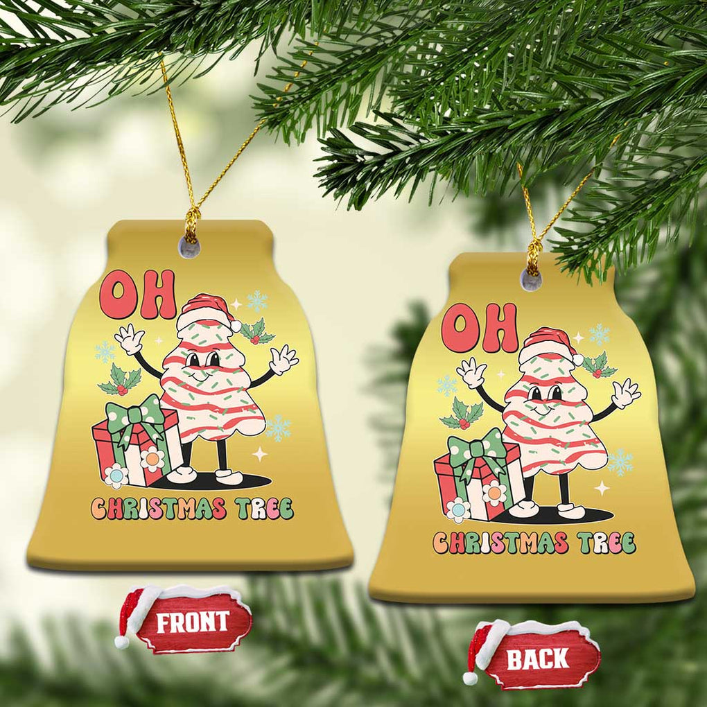 Oh Christmas Tree Retro Groovy Christmas Ornament TS02 Bell Flake Gold Print Your Wear