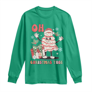 Oh Christmas Tree Retro Groovy Long Sleeve Shirt TS02 Irish Green Print Your Wear