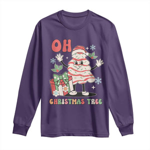 Oh Christmas Tree Retro Groovy Long Sleeve Shirt TS02 Purple Print Your Wear