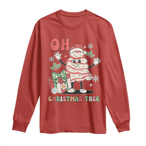 Oh Christmas Tree Retro Groovy Long Sleeve Shirt TS02 Red Print Your Wear