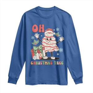 Oh Christmas Tree Retro Groovy Long Sleeve Shirt TS02 Royal Blue Print Your Wear