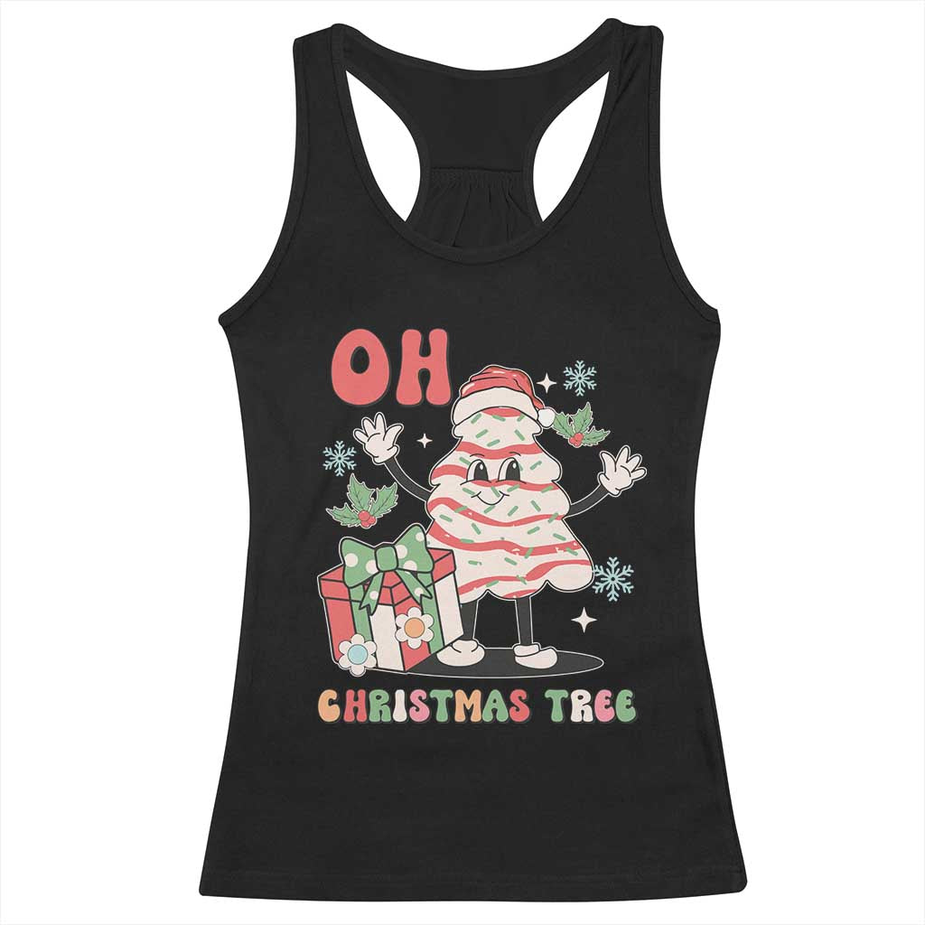 Oh Christmas Tree Retro Groovy Racerback Tank Top TS02 Black Print Your Wear
