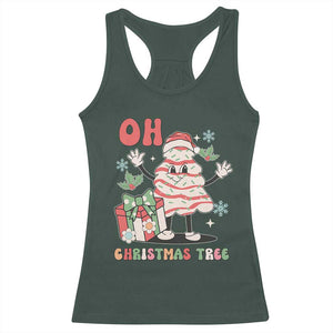 Oh Christmas Tree Retro Groovy Racerback Tank Top TS02 Dark Forest Green Print Your Wear