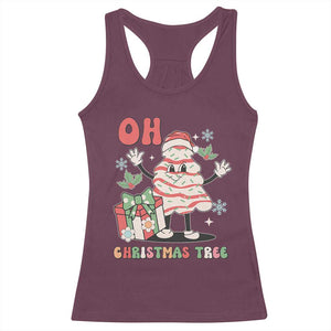 Oh Christmas Tree Retro Groovy Racerback Tank Top TS02 Maroon Print Your Wear