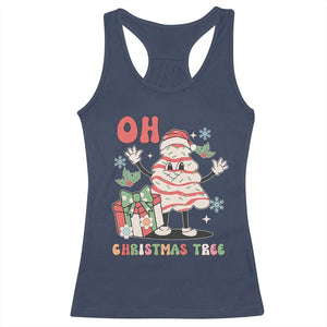 Oh Christmas Tree Retro Groovy Racerback Tank Top TS02 Navy Print Your Wear