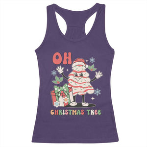 Oh Christmas Tree Retro Groovy Racerback Tank Top TS02 Purple Print Your Wear