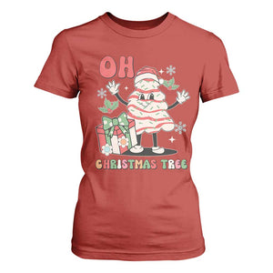 Oh Christmas Tree Retro Groovy T Shirt For Women TS02 Red Print Your Wear