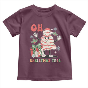 Oh Christmas Tree Retro Groovy Toddler T Shirt TS02 Maroon Print Your Wear