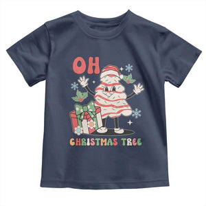 Oh Christmas Tree Retro Groovy Toddler T Shirt TS02 Navy Print Your Wear
