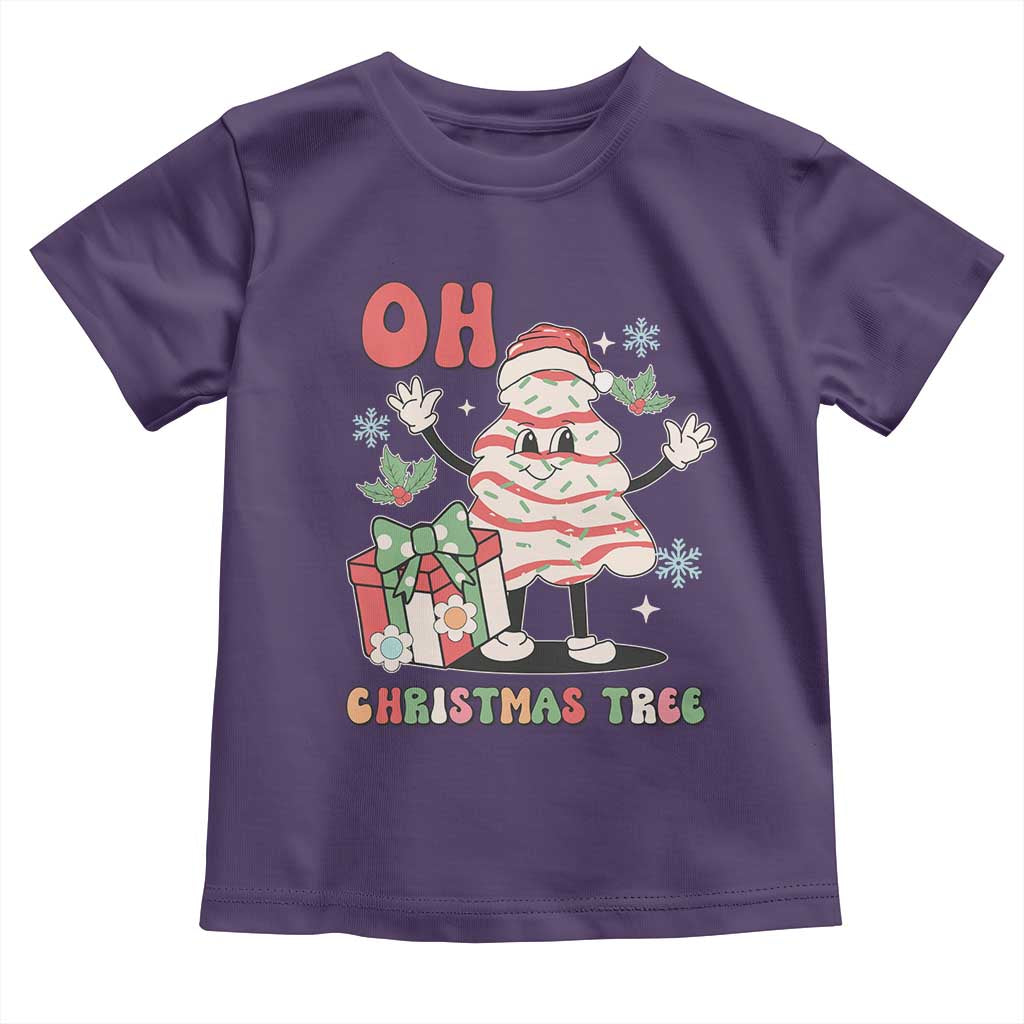 Oh Christmas Tree Retro Groovy Toddler T Shirt TS02 Purple Print Your Wear