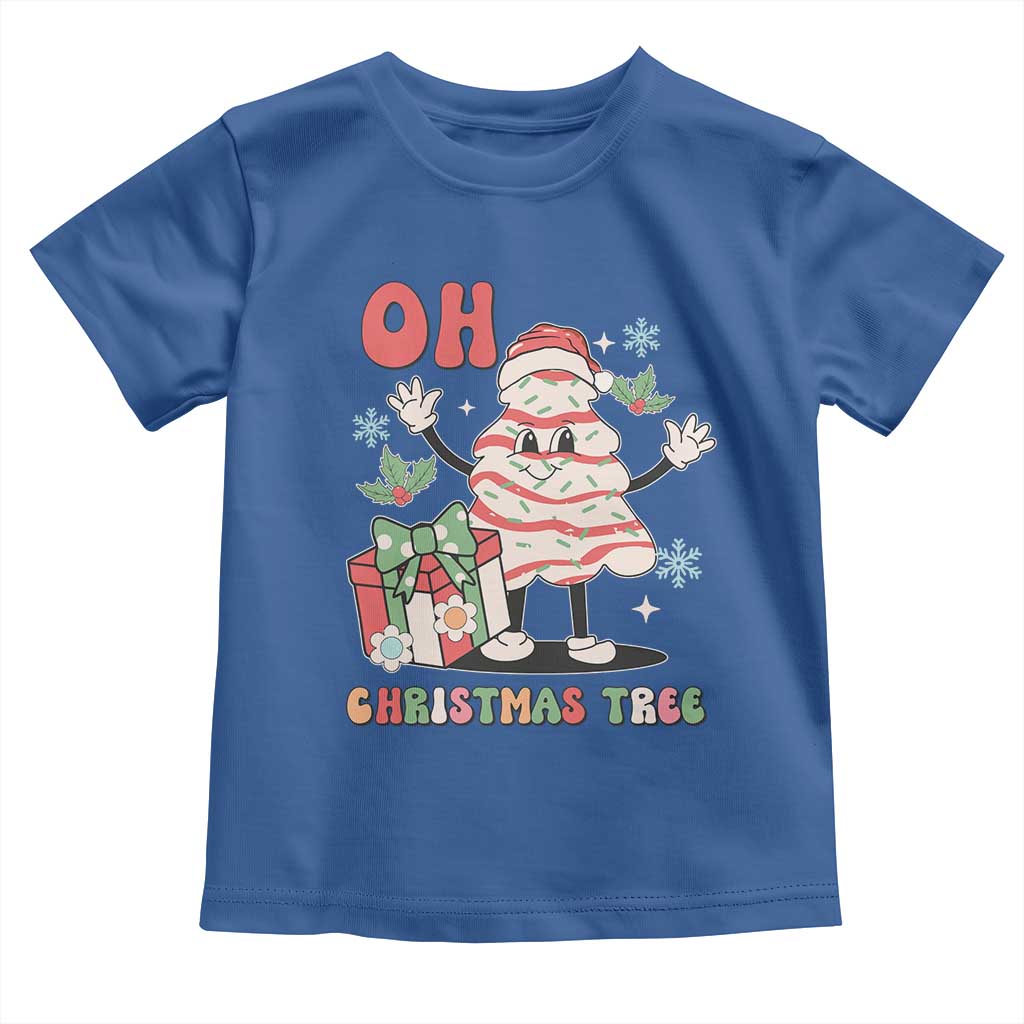 Oh Christmas Tree Retro Groovy Toddler T Shirt TS02 Royal Blue Print Your Wear
