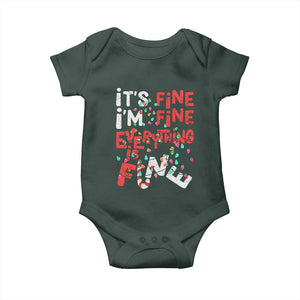 Funny Christmas Baby Onesie It's Fine I'm Fine Everthing Is Fine Xmas Lights TS02 Print Your Wear