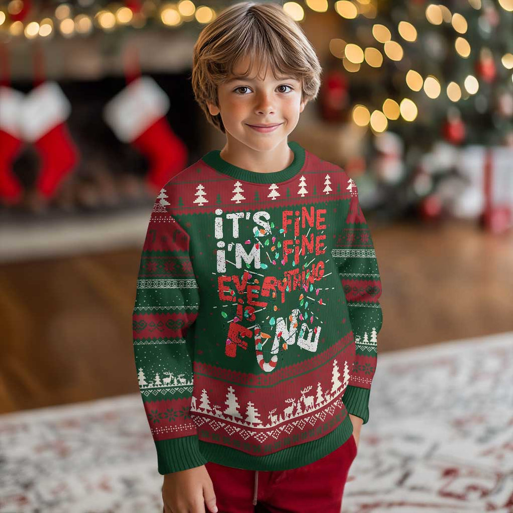 Funny Christmas Ugly Christmas Sweater It's Fine I'm Fine Everthing Is Fine Xmas Lights TS02 Christmas Print Your Wear
