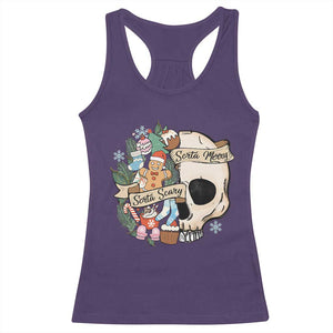 Skull Christmas Racerback Tank Top Sorta Scary Sorta Merry TS02 Purple Print Your Wear