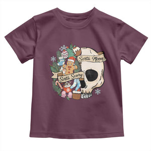 Skull Christmas Toddler T Shirt Sorta Scary Sorta Merry TS02 Maroon Print Your Wear