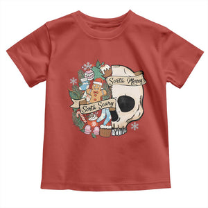Skull Christmas Toddler T Shirt Sorta Scary Sorta Merry TS02 Red Print Your Wear