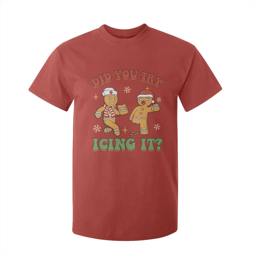 Nurse Christmas T Shirt For Kid Did You Try Icing It Funny Saying TS02 Red Print Your Wear