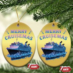 Christmas Cruise Christmas Ornament Merry Cruisemas Xmas Family Trip Reunion TS02 Oval Gold Print Your Wear