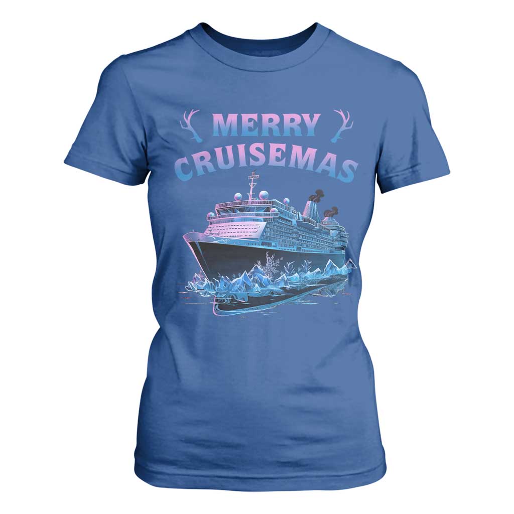 Christmas Cruise T Shirt For Women Merry Cruisemas Xmas Family Trip Reunion TS02 Royal Blue Print Your Wear