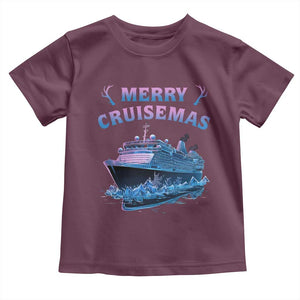 Christmas Cruise Toddler T Shirt Merry Cruisemas Xmas Family Trip Reunion TS02 Maroon Print Your Wear