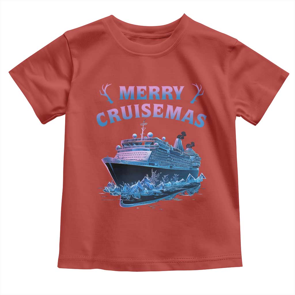 Christmas Cruise Toddler T Shirt Merry Cruisemas Xmas Family Trip Reunion TS02 Red Print Your Wear
