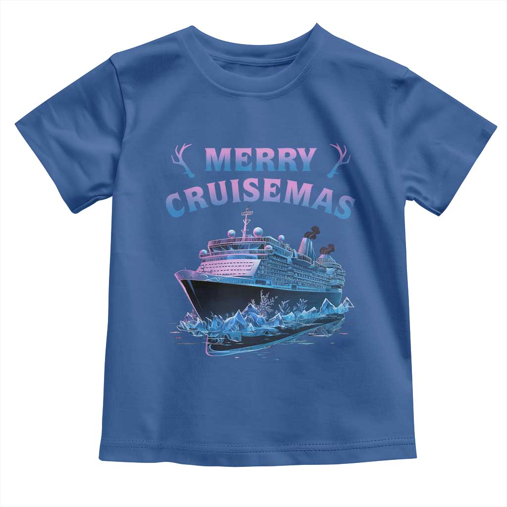 Christmas Cruise Toddler T Shirt Merry Cruisemas Xmas Family Trip Reunion TS02 Royal Blue Print Your Wear