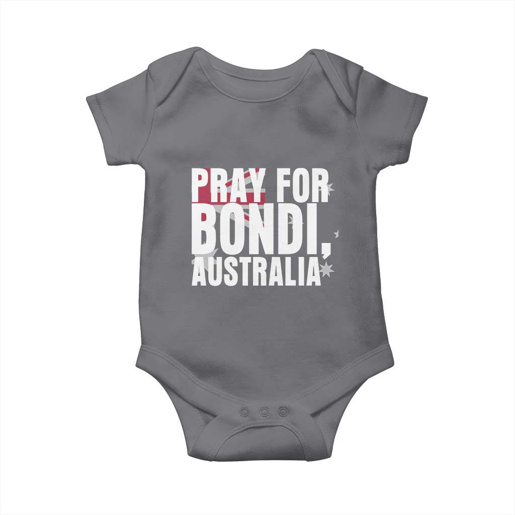 Pray for Bondi Australia Baby Onesie Memorial Unity and Support Tribute TS02 Charcoal Print Your Wear