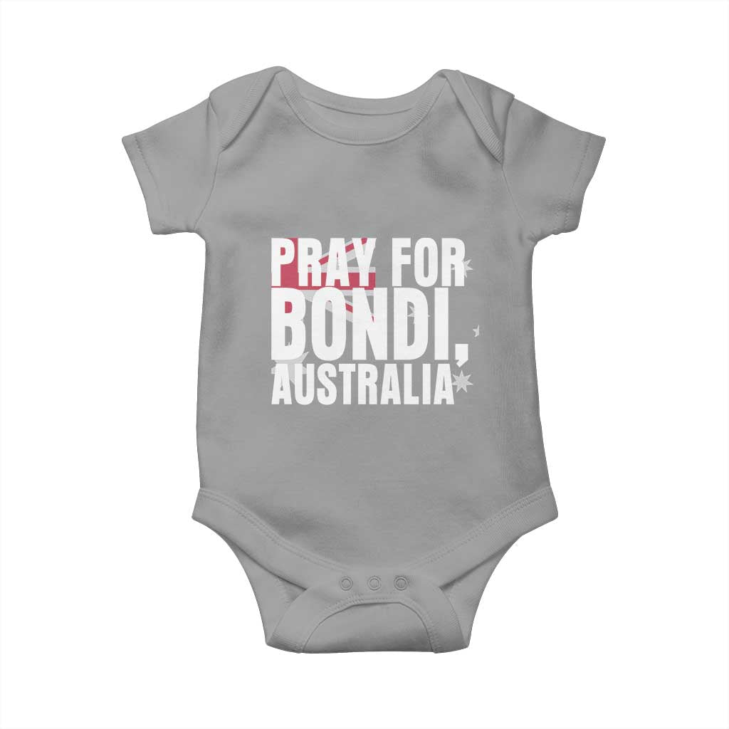 Pray for Bondi Australia Baby Onesie Memorial Unity and Support Tribute TS02 Sport Gray Print Your Wear
