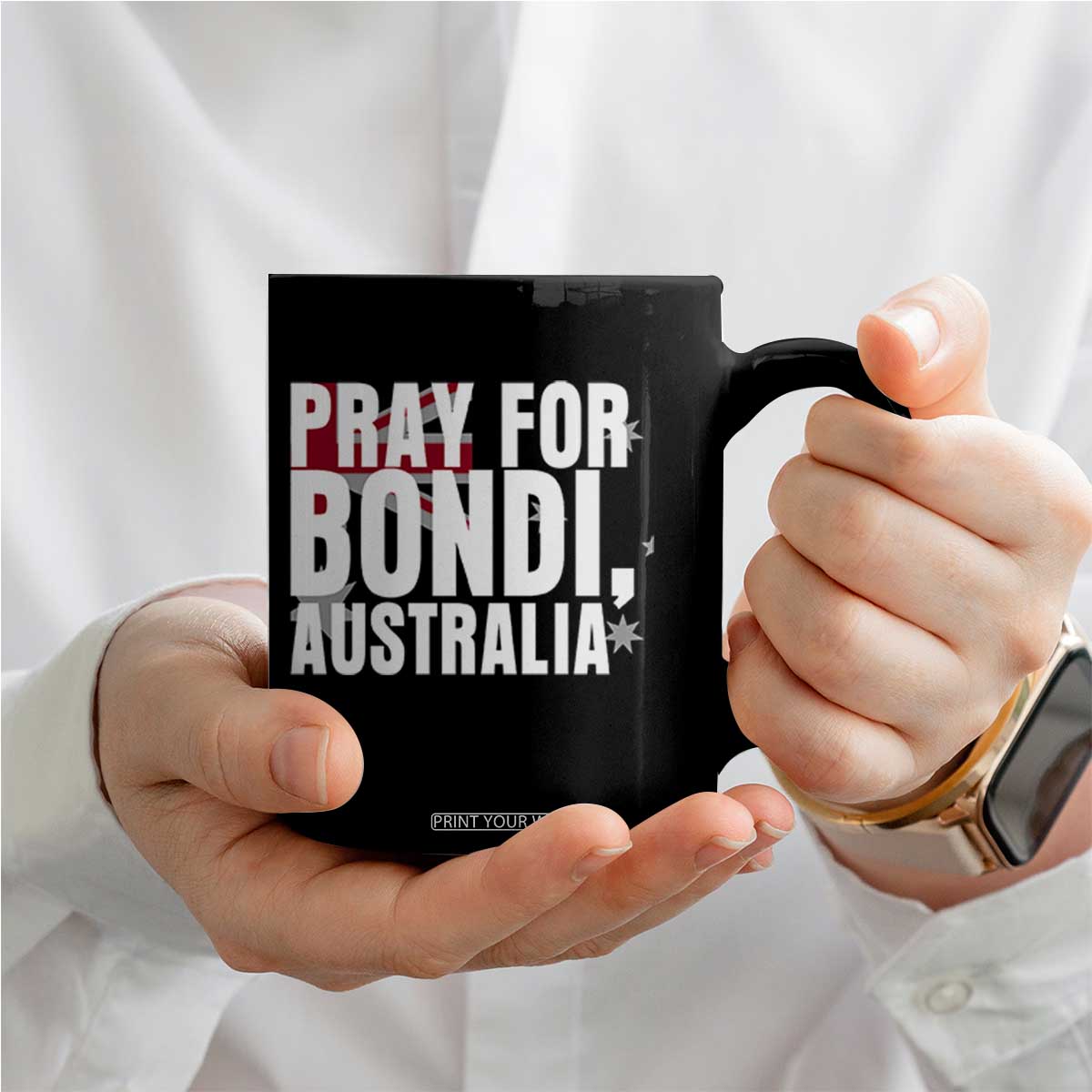 Pray for Bondi Australia Coffee Mug Memorial Unity and Support Tribute TS02 Print Your Wear