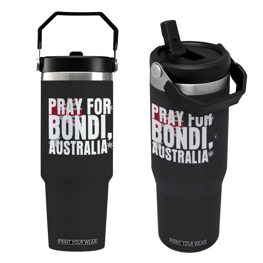 Pray for Bondi Australia Flip Straw Tumbler Memorial Unity and Support Tribute TS02 One Size: 30 oz Black Print Your Wear