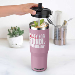 Pray for Bondi Australia Flip Straw Tumbler Memorial Unity and Support Tribute TS02 One Size: 30 oz Light Pink Print Your Wear
