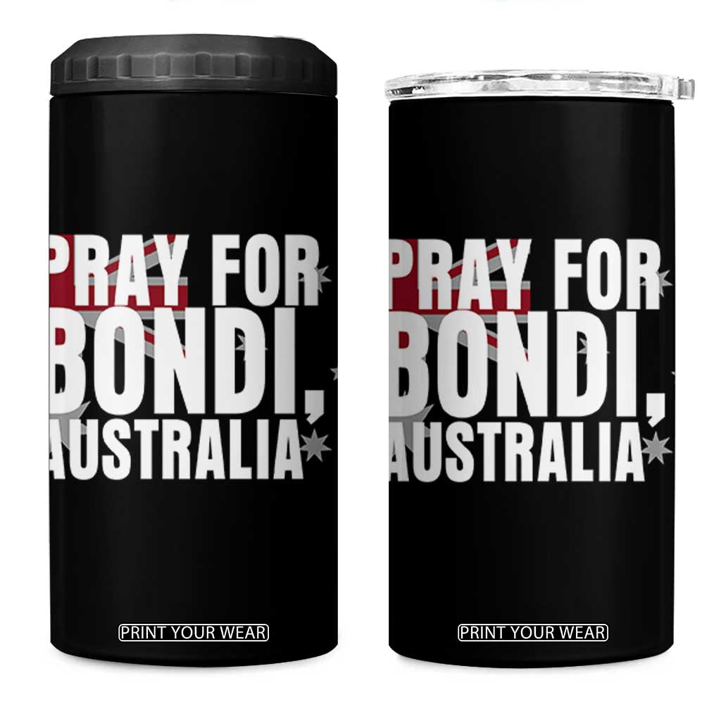 Pray for Bondi Australia 4 in 1 Can Cooler Tumbler Memorial Unity and Support Tribute TS02 One Size: 16 oz Black Print Your Wear
