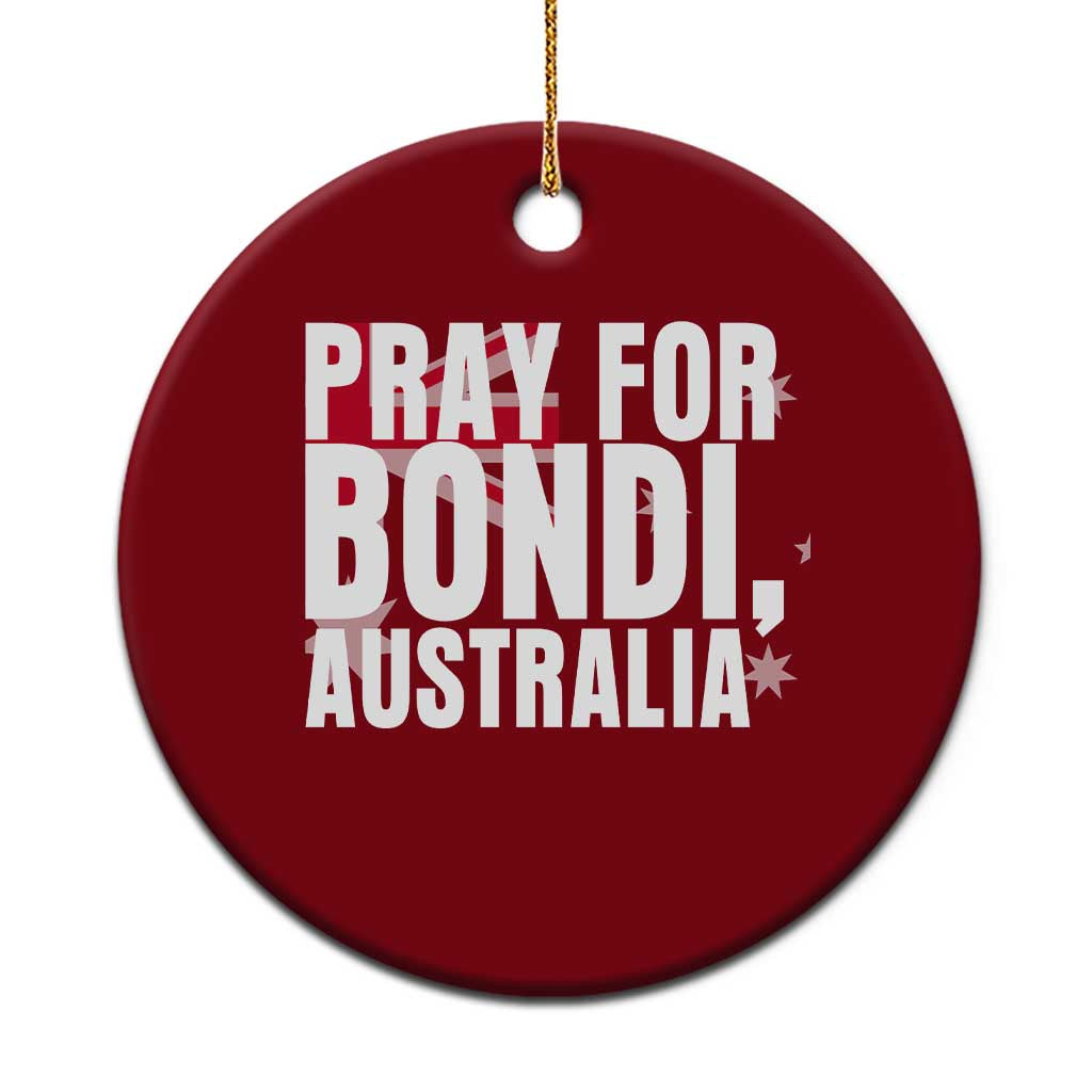 Pray for Bondi Australia Ceramic Ornament Memorial Unity and Support Tribute TS02 1pc Red Print Your Wear