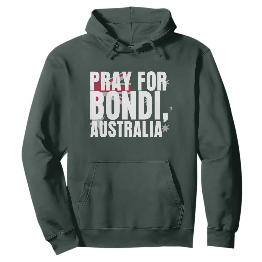 Pray for Bondi Australia Hoodie Memorial Unity and Support Tribute TS02 Dark Forest Green Print Your Wear