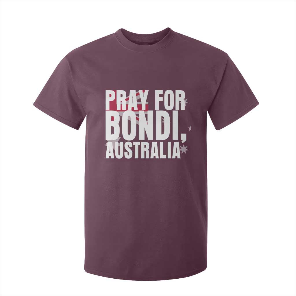 Pray for Bondi Australia T Shirt For Kid Memorial Unity and Support Tribute TS02 Maroon Print Your Wear