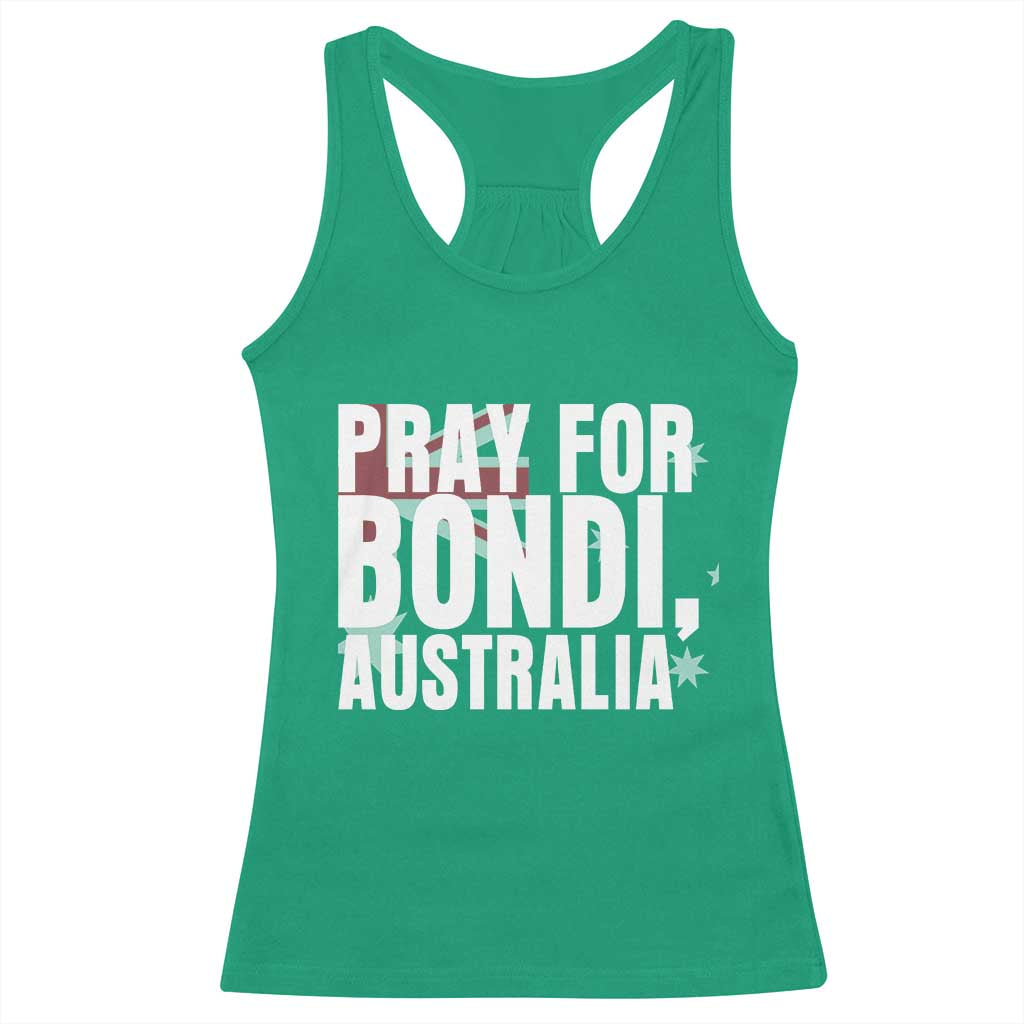 Pray for Bondi Australia Racerback Tank Top Memorial Unity and Support Tribute TS02 Irish Green Print Your Wear