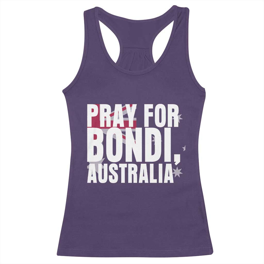 Pray for Bondi Australia Racerback Tank Top Memorial Unity and Support Tribute TS02 Purple Print Your Wear