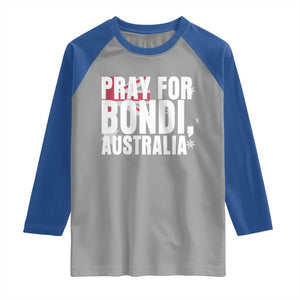 Pray for Bondi Australia Raglan Shirt Memorial Unity and Support Tribute TS02 Sport Gray Royal Print Your Wear