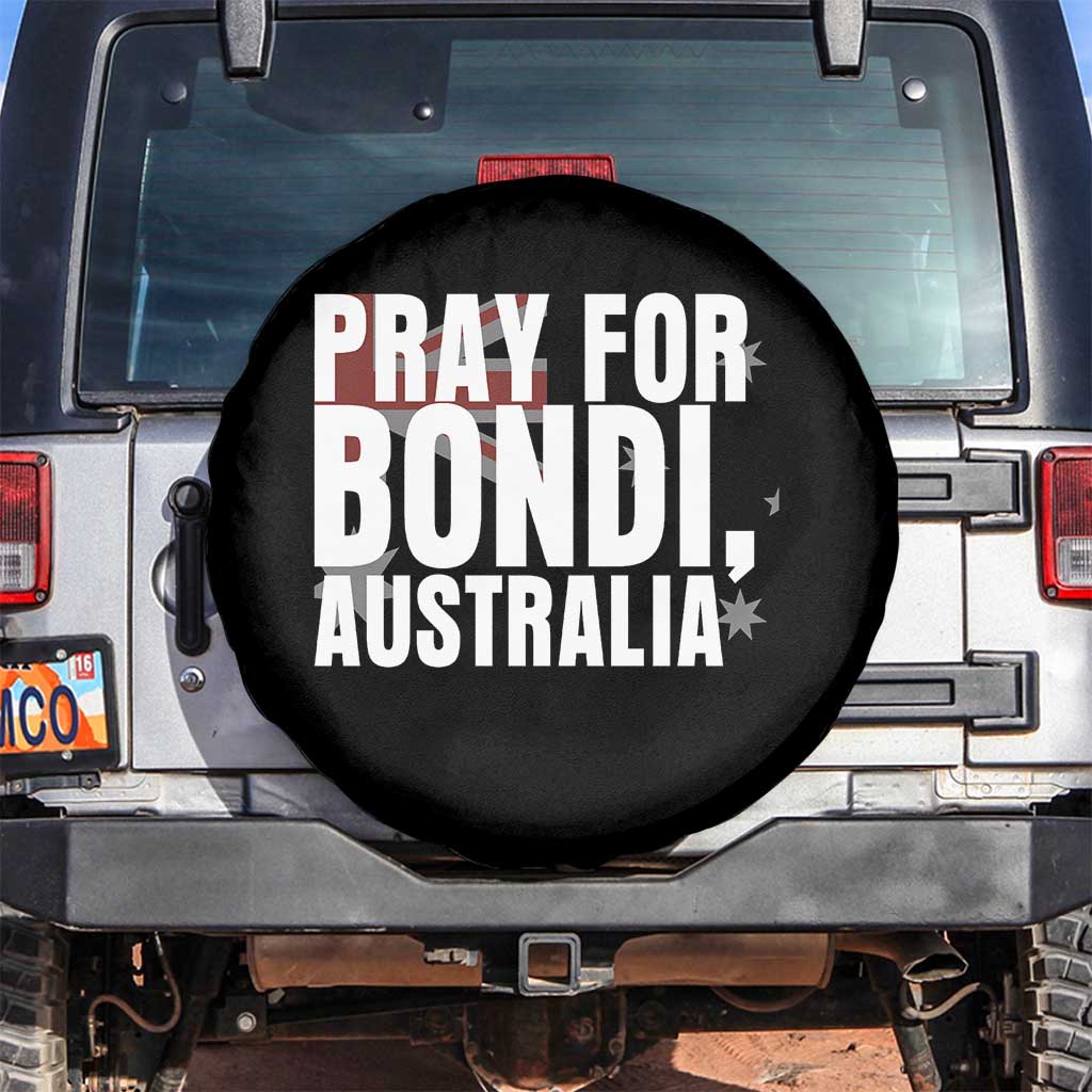 Pray for Bondi Australia Spare Tire Cover Memorial Unity and Support Tribute TS02 No hole Black Print Your Wear