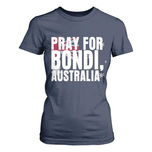 Pray for Bondi Australia T Shirt For Women Memorial Unity and Support Tribute TS02 Navy Print Your Wear