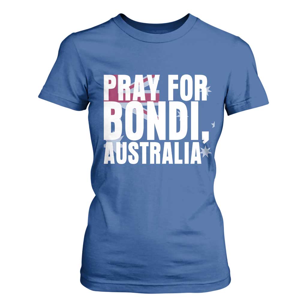 Pray for Bondi Australia T Shirt For Women Memorial Unity and Support Tribute TS02 Royal Blue Print Your Wear