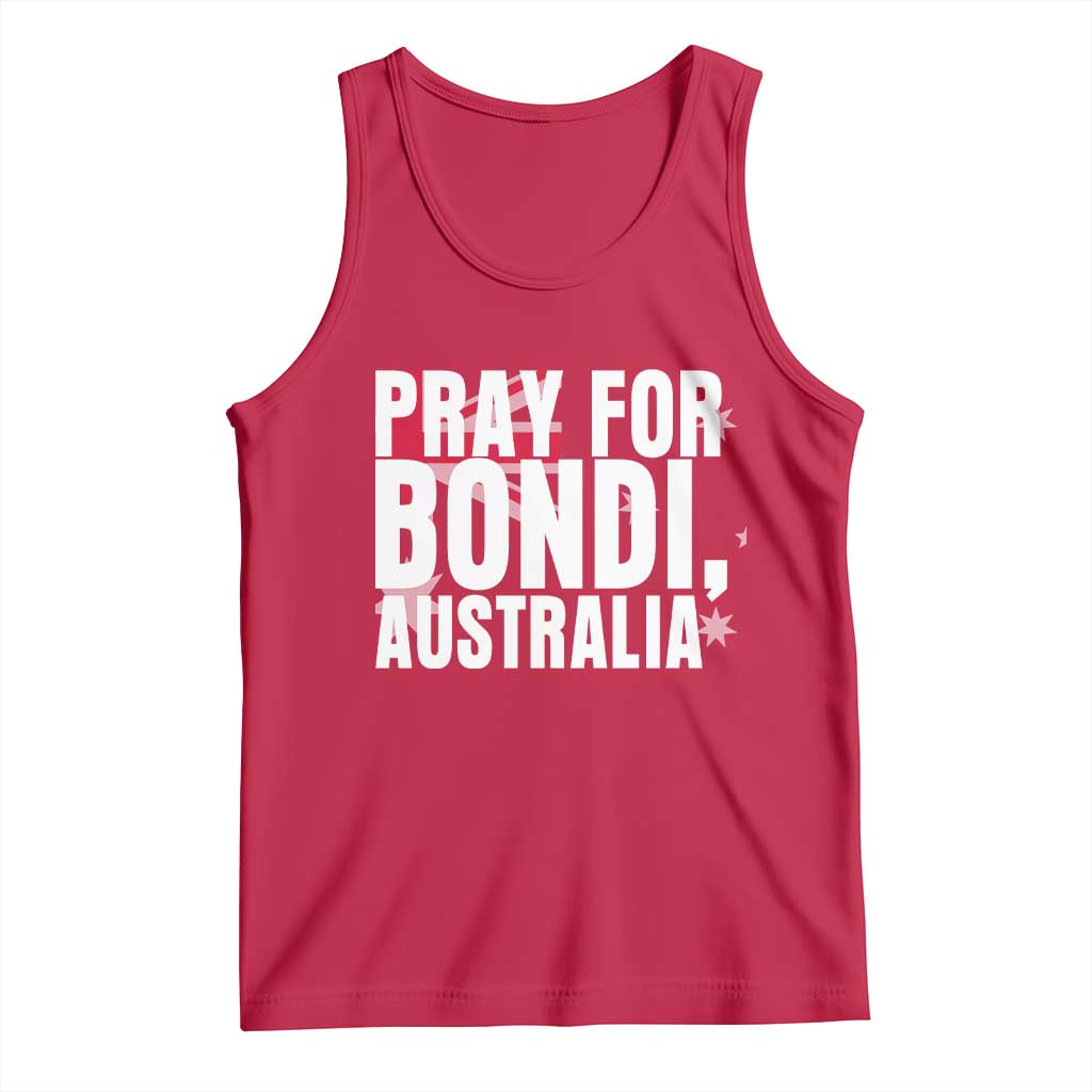 Pray for Bondi Australia Tank Top Memorial Unity and Support Tribute TS02 Red Print Your Wear