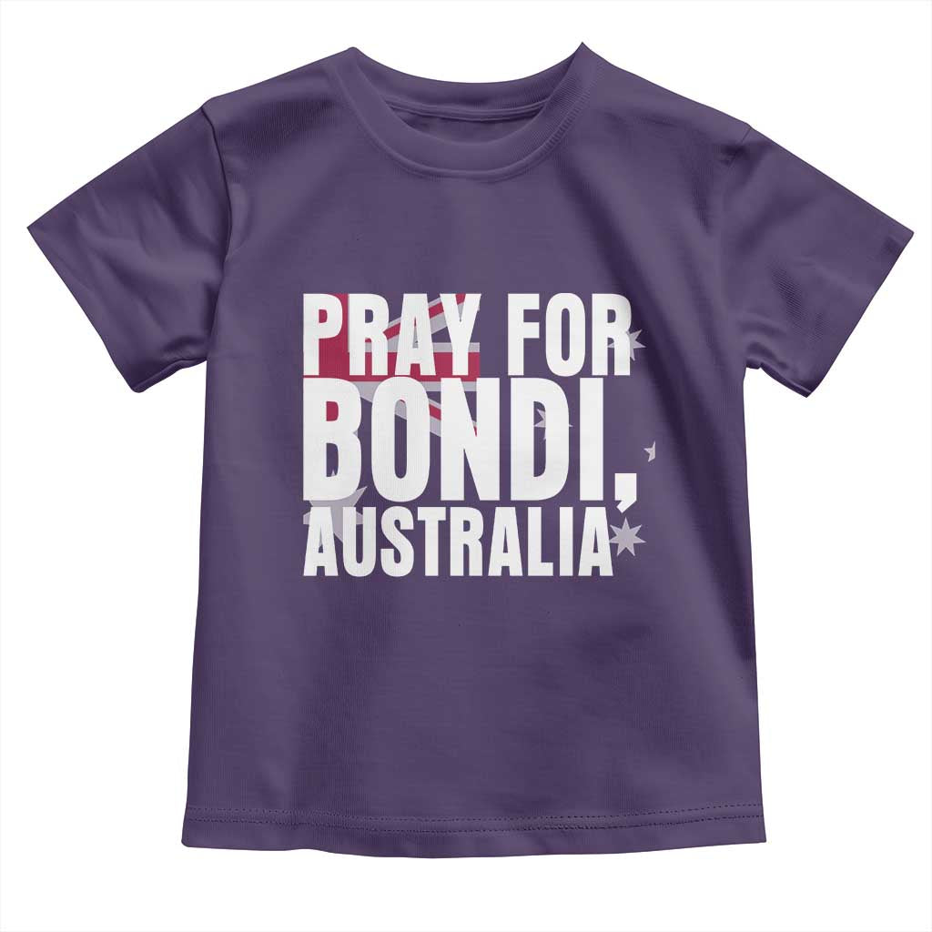 Pray for Bondi Australia Toddler T Shirt Memorial Unity and Support Tribute TS02 Purple Print Your Wear