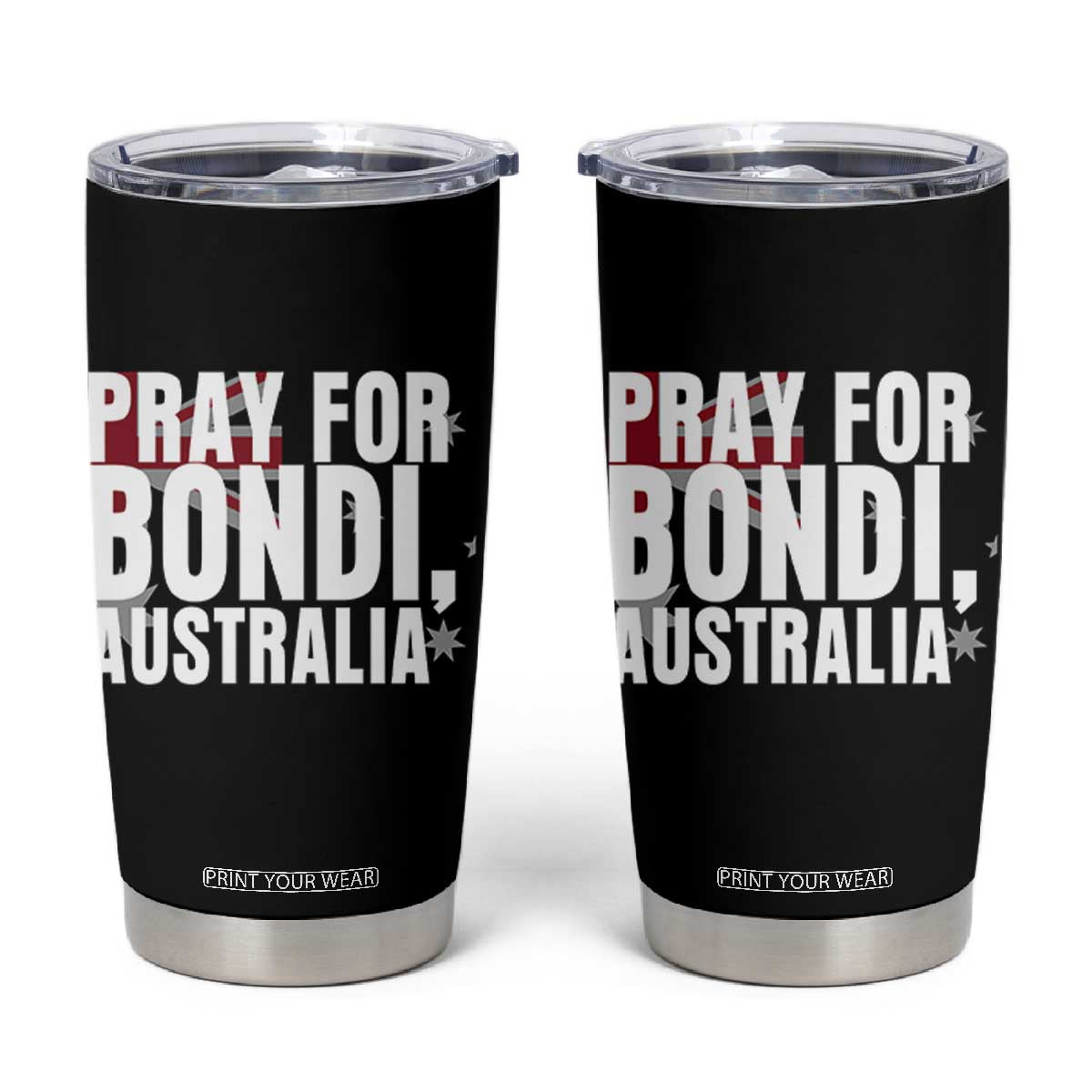 Pray for Bondi Australia Tumbler Cup Memorial Unity and Support Tribute TS02 Black Print Your Wear